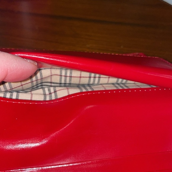 Burberry Novacheck red leather wallet with change purse. Includes COA WLT2 - Picture 10 of 11